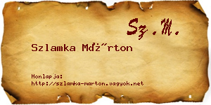 Szlamka Márton névjegykártya